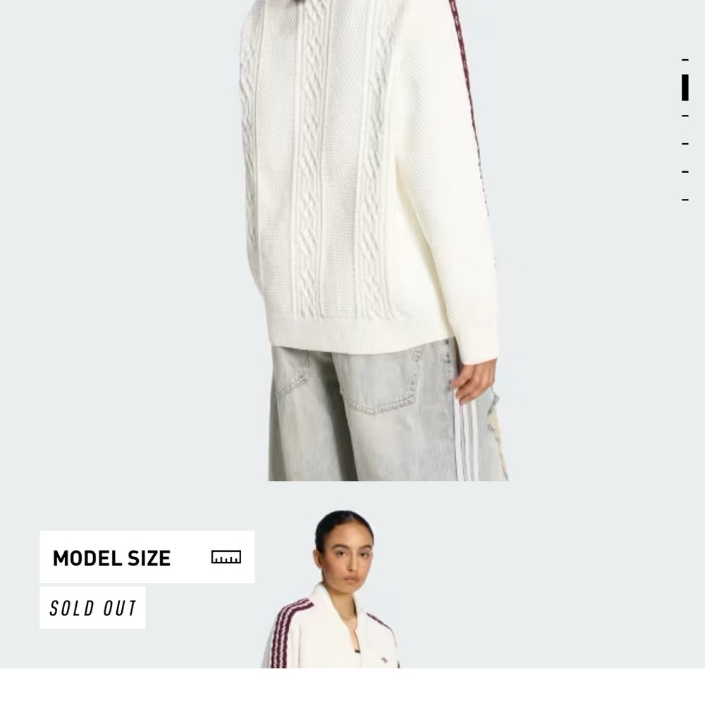 NWOT Adidas Women's Cream Cardigan with Burgundy Accents - Picture 5 of 15